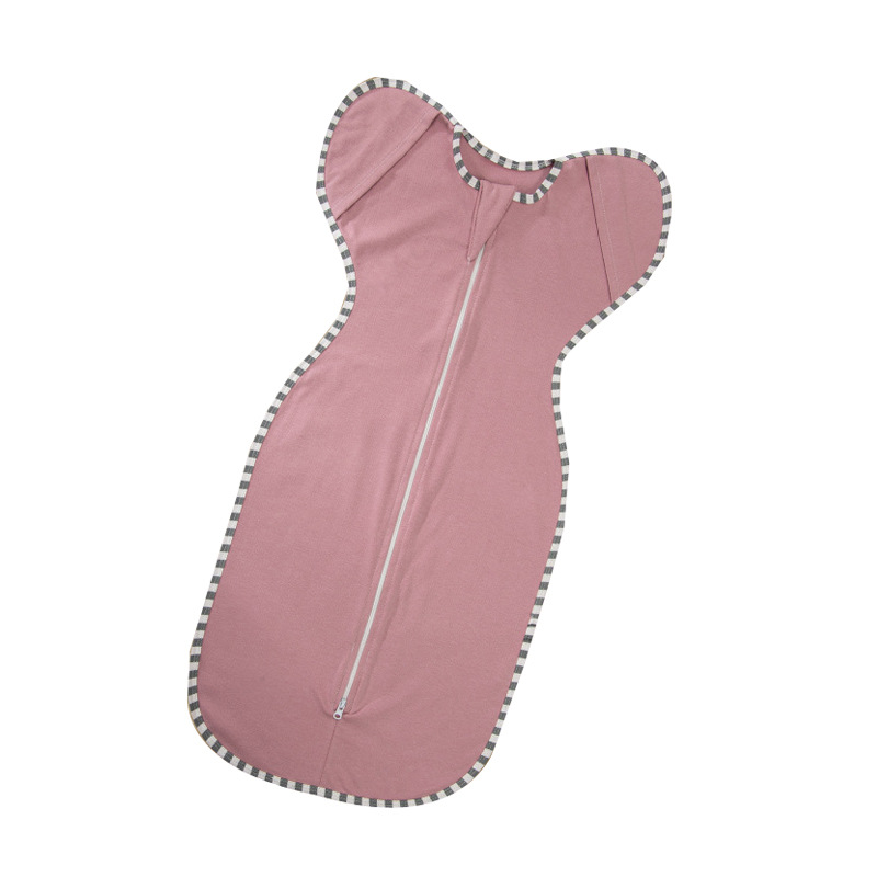 CA Saco de dormir para bebé, antisobresaltos, color sólido, para las cuatro estaciones, acolchado antipatadas, saco de dormir de algodón para recién nacidos
