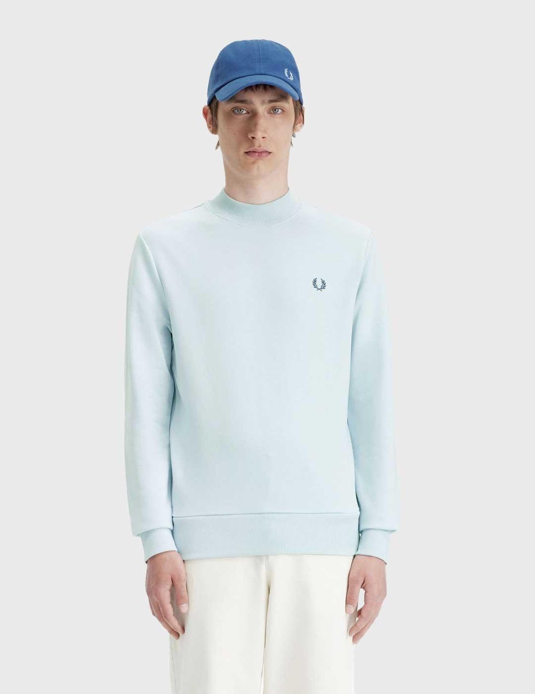 Fred Perry Laurel Wreath Graphic High Neck Sudadera azul