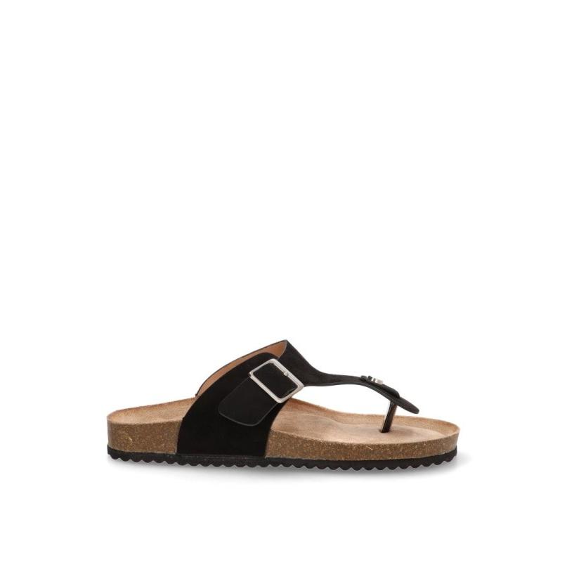 Sandalia Luna Collection - Mujer - Suela Plana - Modelo N1ay-1618 - Color Negro
