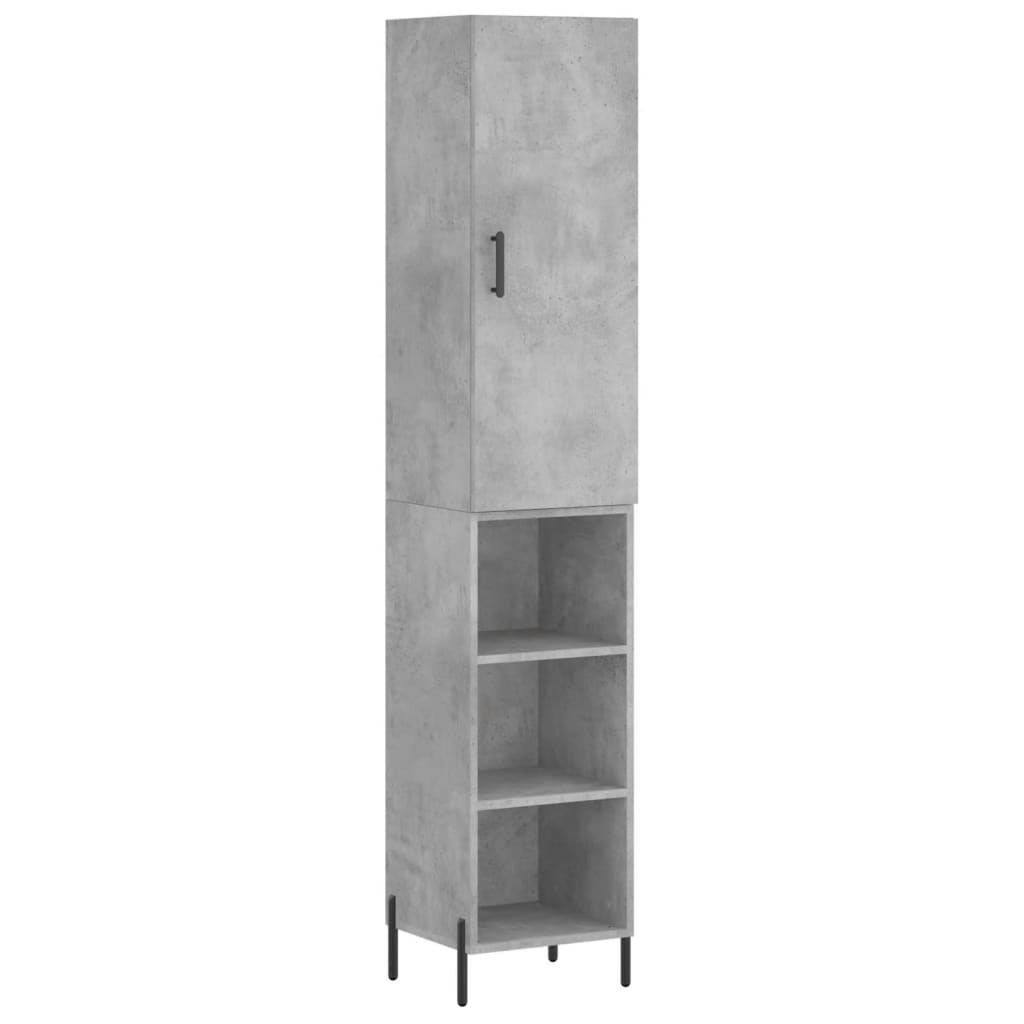 Vidaxl Aparador de Madera Contrachapada 34,5x34x180 Cm 3 Estantes Mueble de Almacenaje de Salón