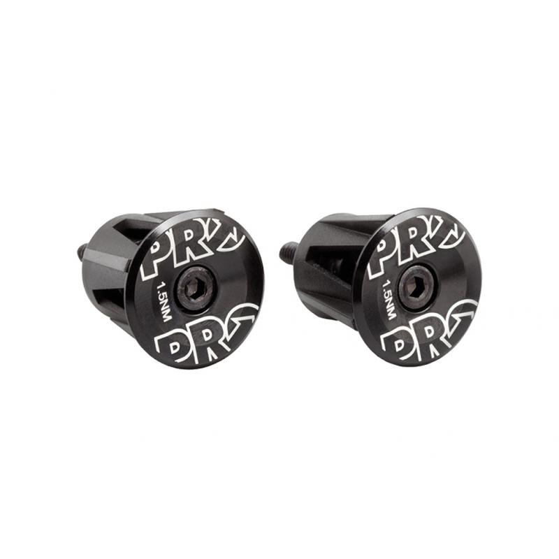 PRO | Tapones De Manillar Aluminio - Tapón de aleación anodizado. Para diámetros internos de manillar a partir de 17,5 mm. Para MTB y carretera. Diseño de perfil bajo. Perno negro plateado. Color: