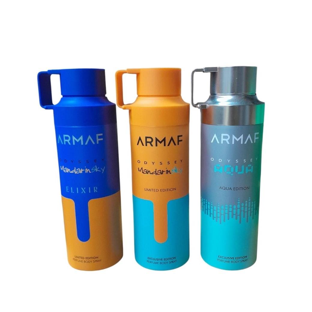 Pack 3 Uniades - Desodorantes para Mujer Armaf Odyssey - Mandarin Elixir , Mandarin , Aqua 200 Ml - Armaf Set 3 Uni