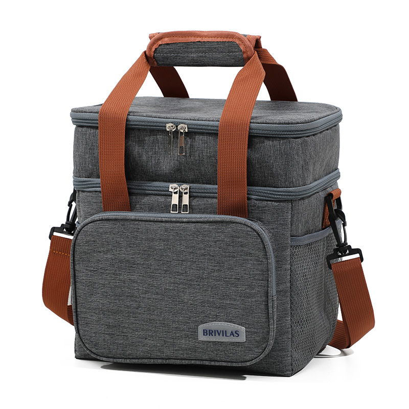 CA Bolsa de almuerzo catiónica simple de doble capa Bolsa de almuerzo Bolsa de picnic de gran capacidad Bolsa de aislamiento de paquete de hielo fresco