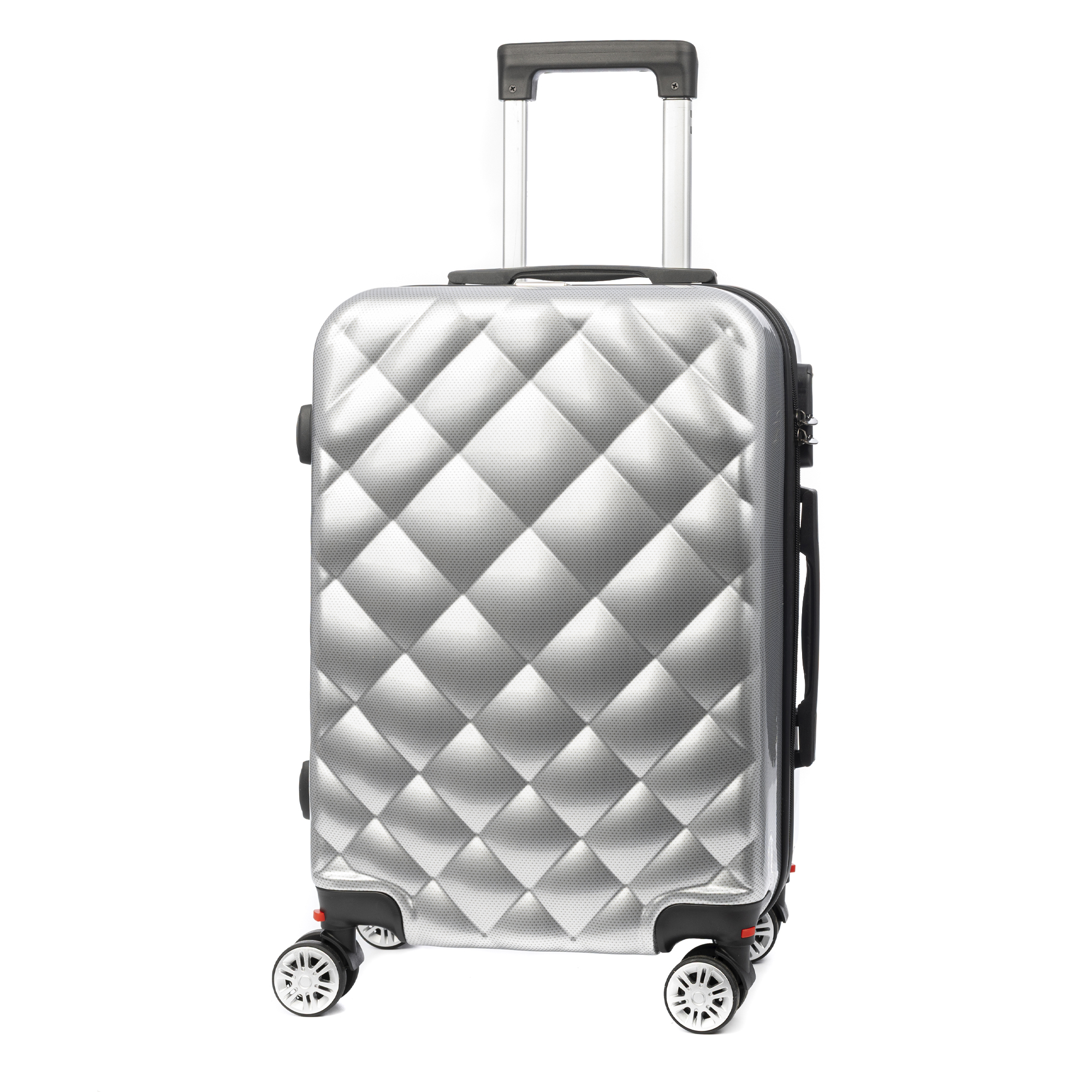 DAM Maleta de cabina Trolley en material ligero de ABS + PC de alta resistencia. Cerradura numérica y 4 ruedas dobles extraíbles y giratorias 360°. 37x24x56Cm