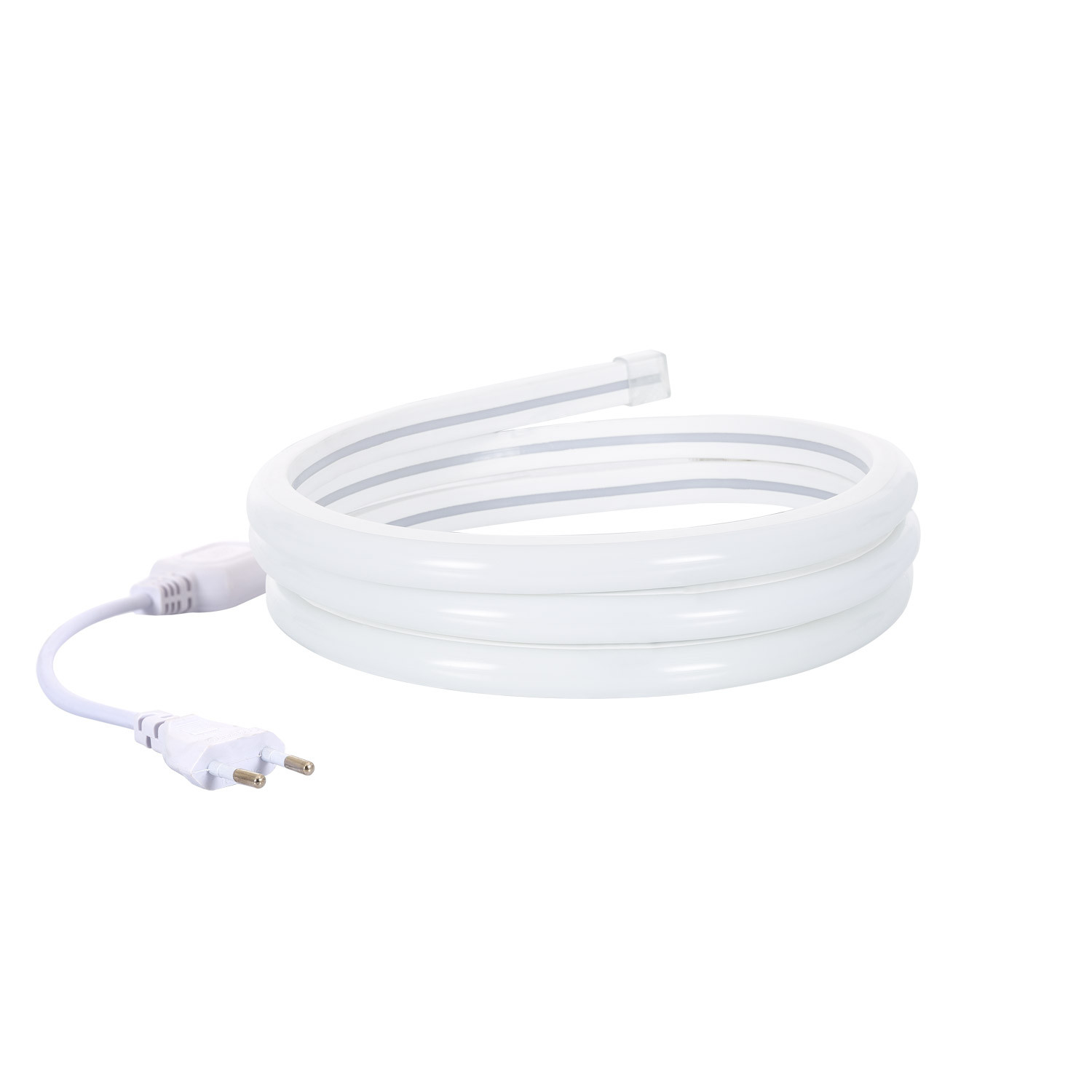 Ledkia Tira Neón LED 7.5 W/m Regulable 220V AC 120 LED/m Semicircular 180º Blanco Neutro IP67 a Medida Corte cada 100 cm