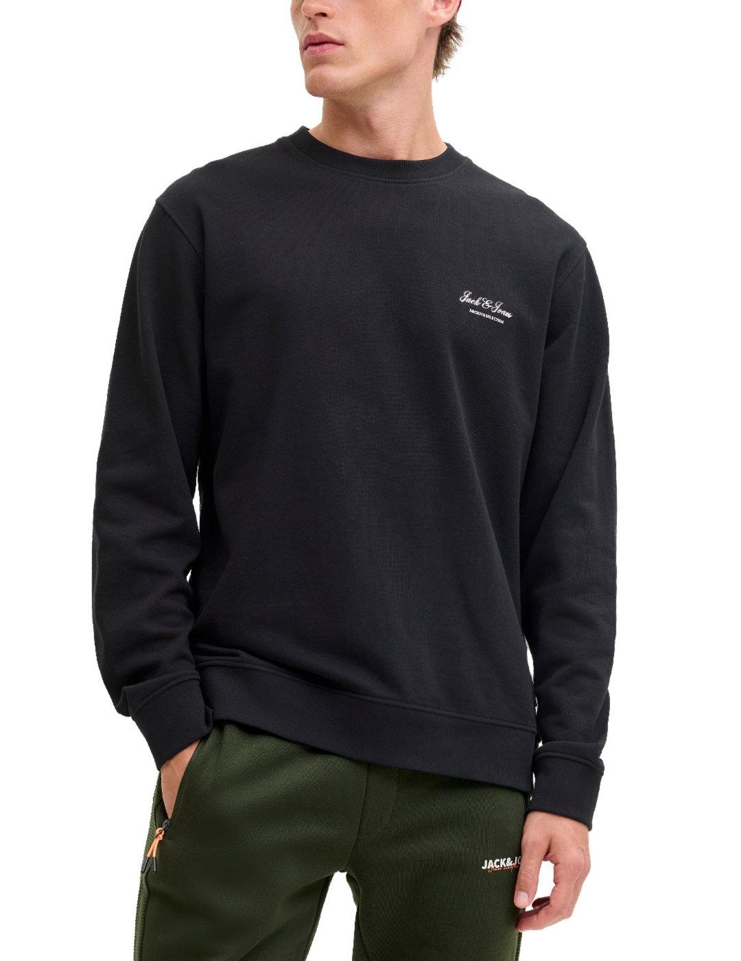 Sudadera Jack&Jones Archive negra manga larga de hombre