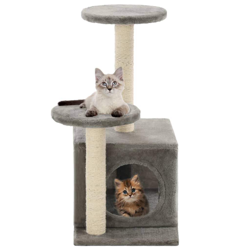 vidaXL Rascador para Gatos con Poste Rascador Sisal 60cm Juegos Mascotas Color Beige,  Gris con huellas de patas,  Azul oscuro y mas