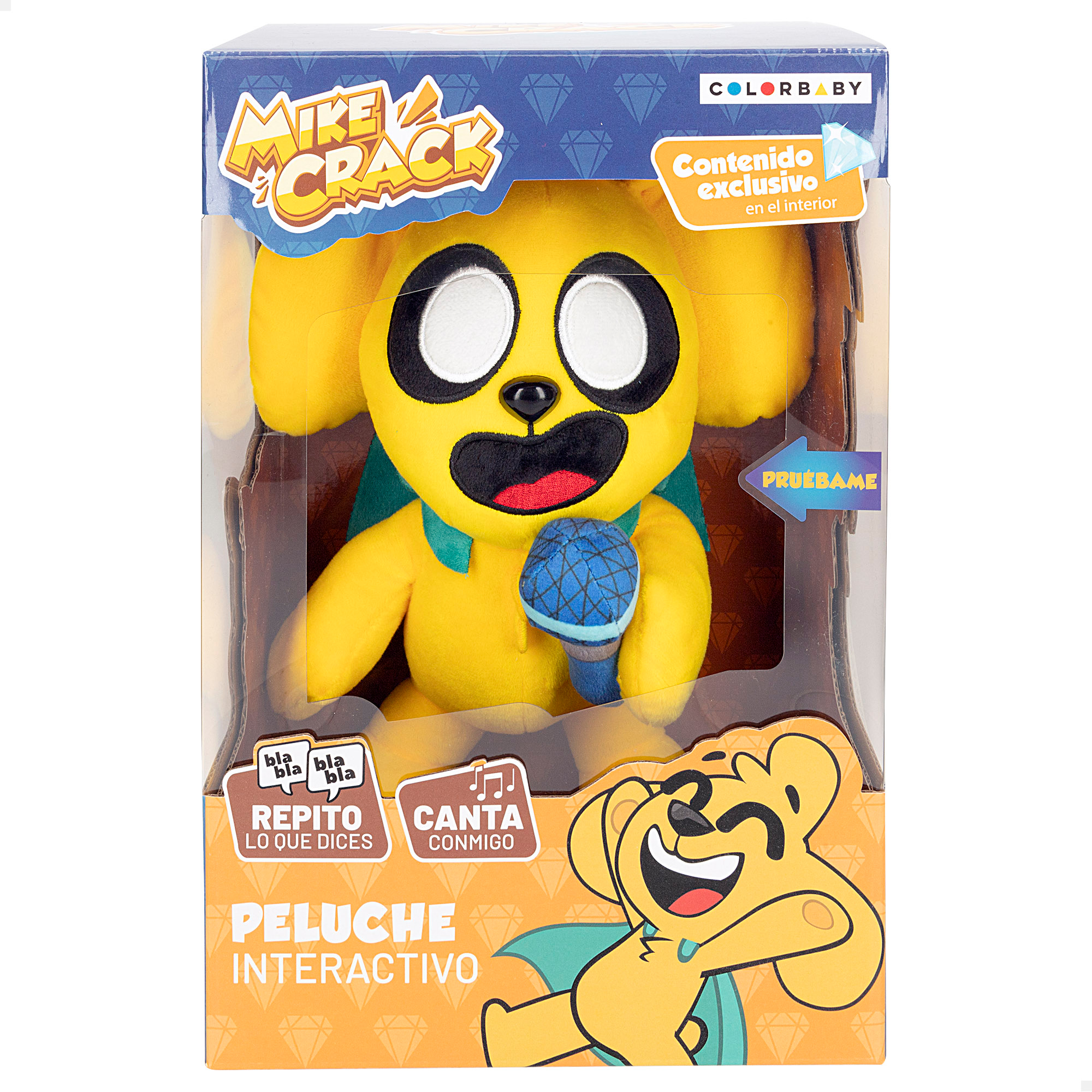 Colorbaby Mikecrack - Peluche oficial Mike Canto "Chocolate con Almendras" y repito lo que dices, Peluche oficial Akela Canto "La mejor canción", Peluche oficial Mike.Exe Canto "Punto Exe", Grabación y reproducción de voz, Juguete personaje YouTube