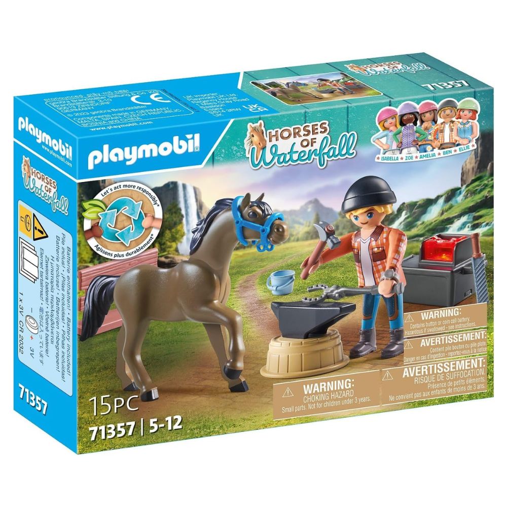 Playmobil herrador Ben y caballo Aquiles Waterfall (71357)