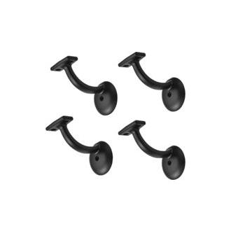 CA 4 soportes de pasamanos de aleación de zinc con tornillos, para pasamanos de pared de loft interior, soporte de pasillo, pasamanos de escalera, color negro