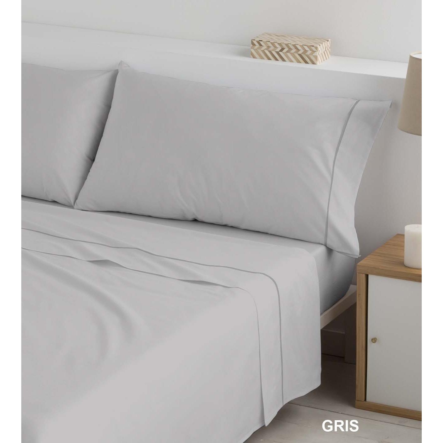 Juego de Sábanas de Tela 50% Algodón 50% Poliéster para Cama de 90 a 200 cm en colores lisos, Incluye Sábana Encimera, Bajera Ajustable y Funda de Almohada.