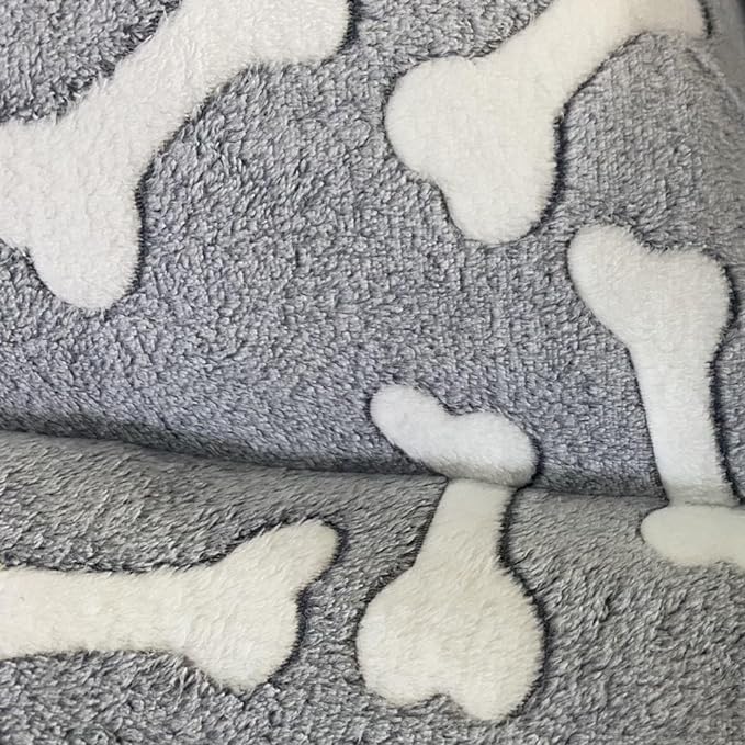 REINO MANSIDI Cama Redondo para Gatos Perros, Cama Suave de Felpa para Mascotas. Diseño Huesos