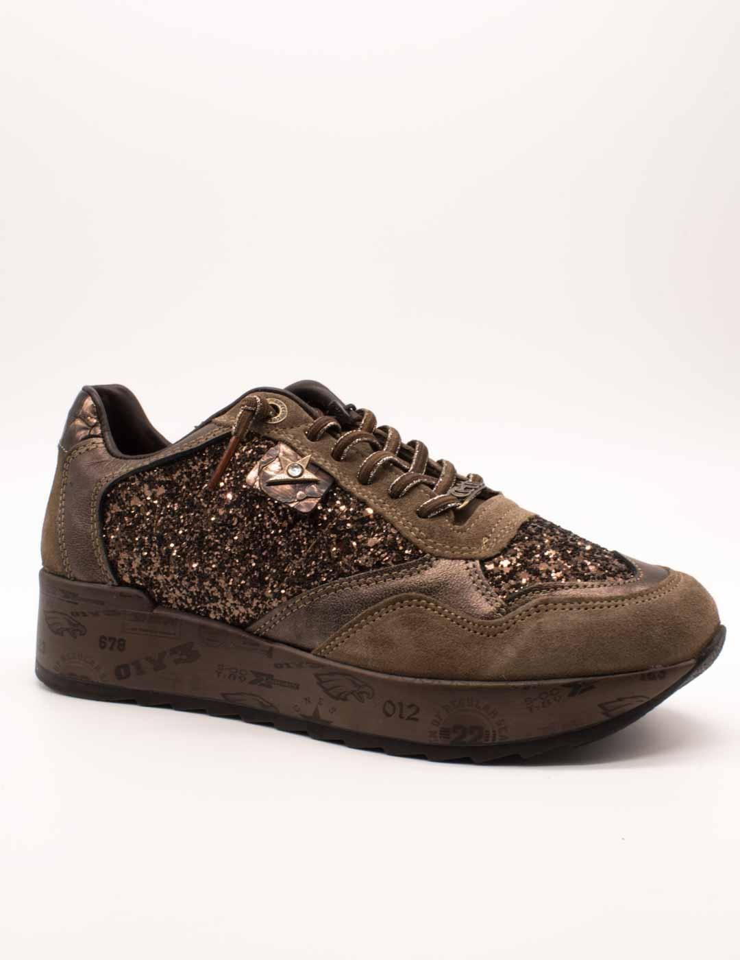 Cetti Deportivo C-848 Ante Glitter Vison de Mujer