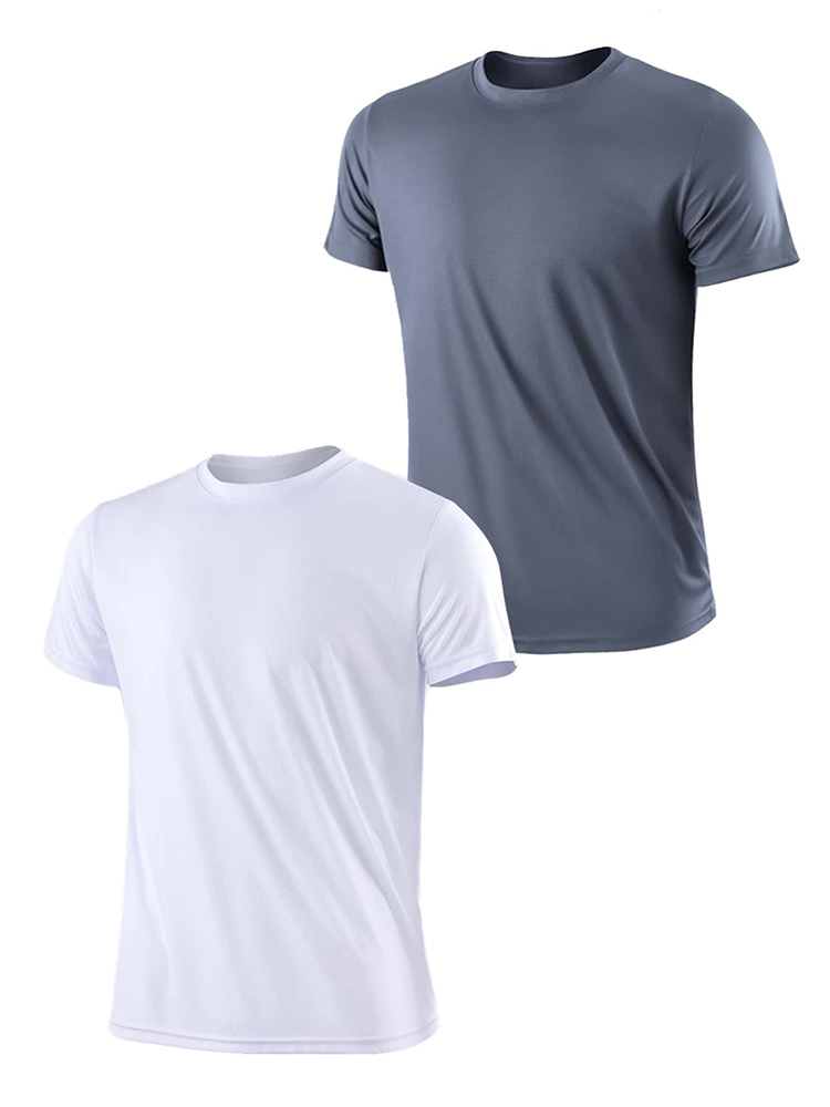 TK 2PCS Camiseta Deportiva Para Hombre De Color Sólido Ultraligera Secado Rápido Transpirable Para Entrenamiento Fitness Running Gym