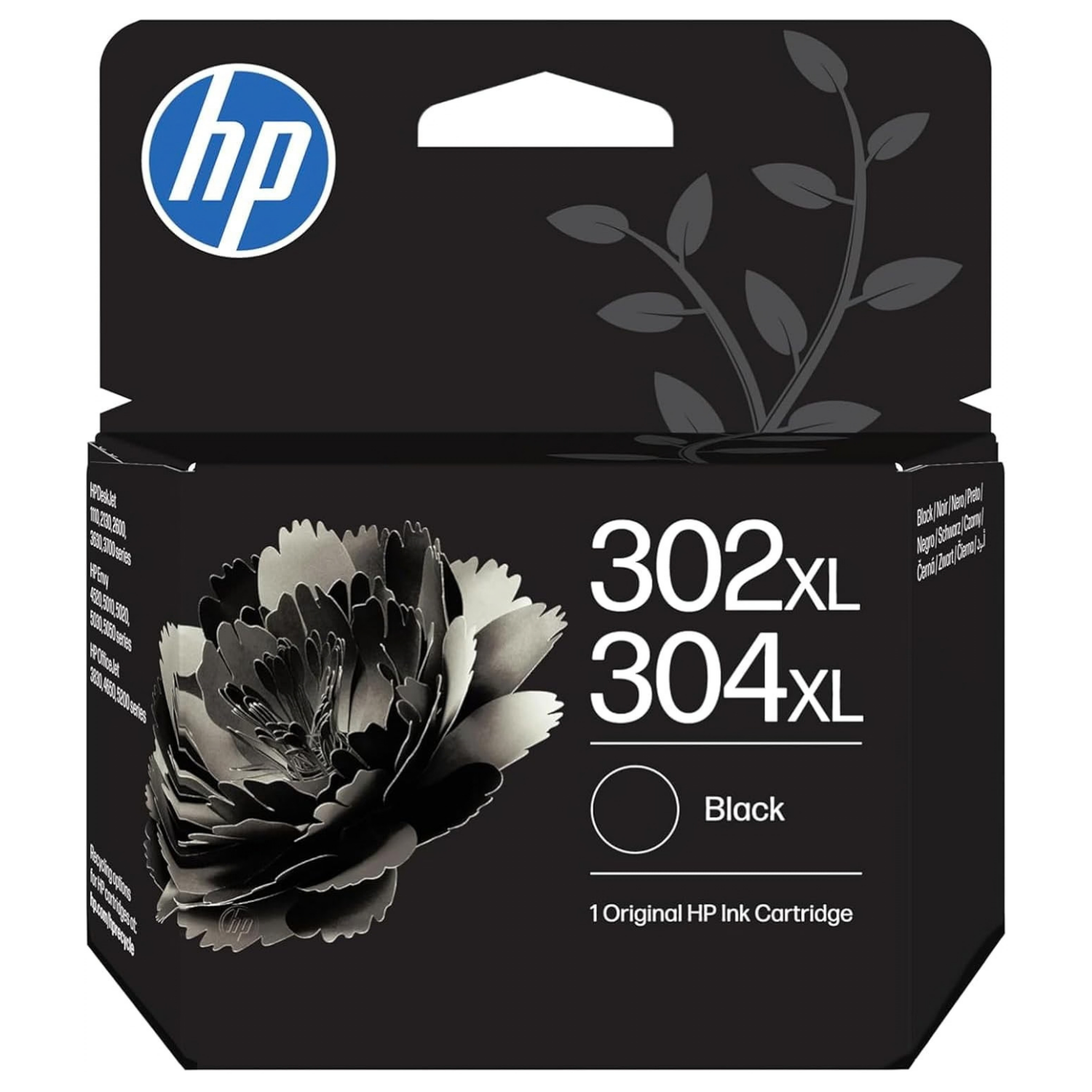 HP 302XL / 304XL (N9K06AE) Negro, Cartucho de Tinta Original Alta Capacidad | Compatible con Impresoras de Inyección Tinta HP DeskJet 1110, 2130, 2620, 2622, 2630, 2632, 2633, 2634, 3630, 3720, 3730, 3733, 3735, 3750, 3760, 3762, 3764, HP Envy 4520, 4522