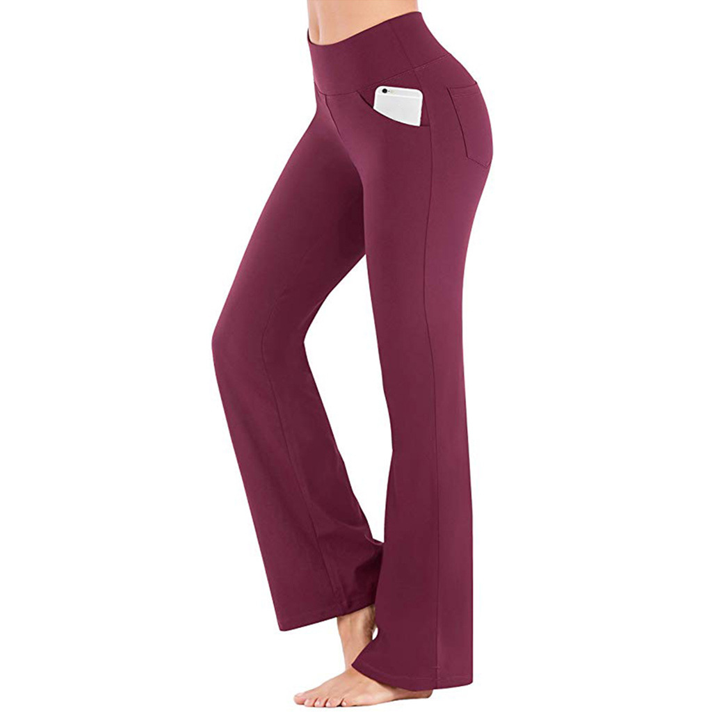 OmHom Ogilvy Mather-Pantalones largos de pierna Acampanados para mujer, pantalones largos de cintura alta, estilo Palazzo, elegante, OL