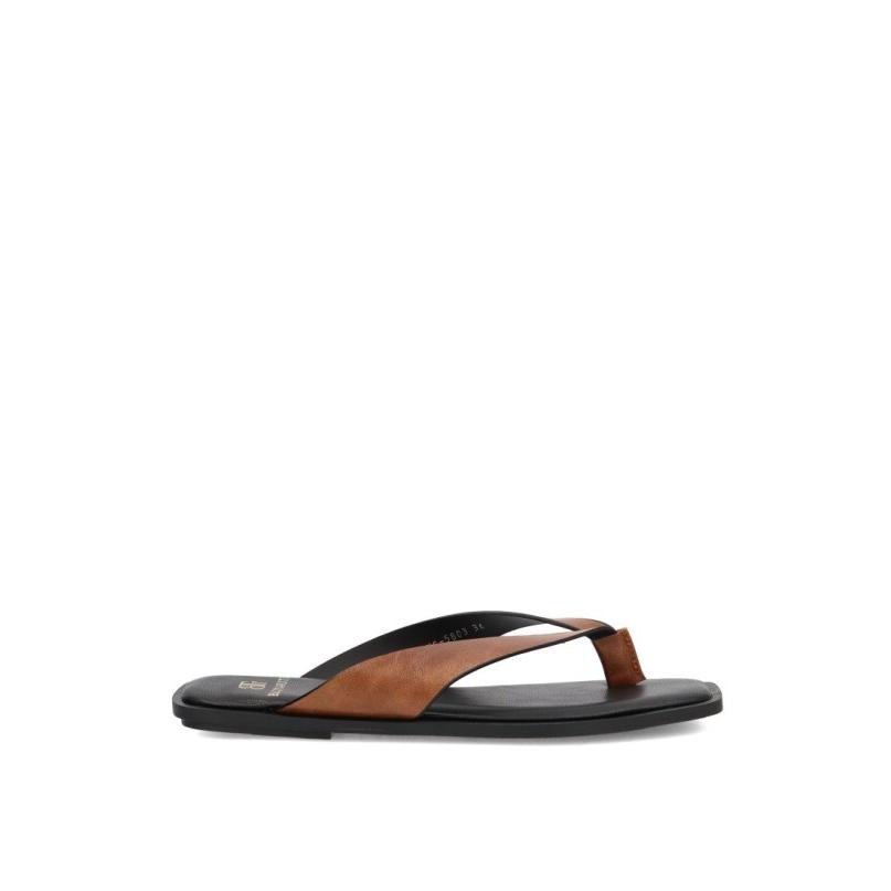 Sandalia Buonarotti - Mujer - Suela Plana - Modelo Hg-5803 - Color Camel