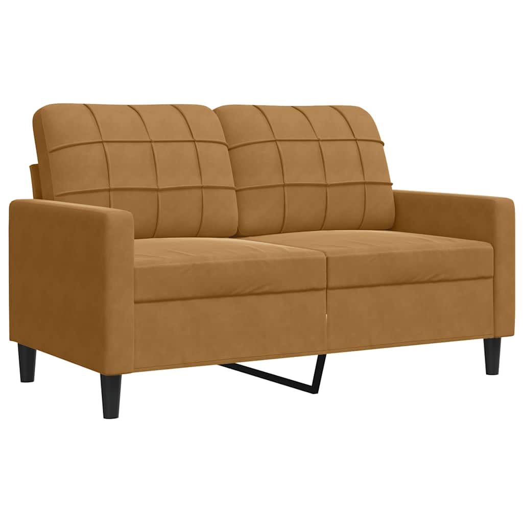 vidaXL Sofá de 2 plazas terciopelo marrón 120 cm