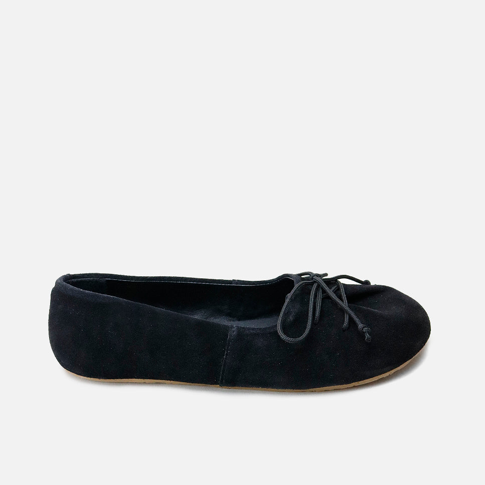 Bailarinas barefoot de piel inglese negro con lazo Eli Soft | Eli 1957