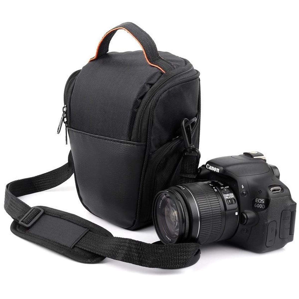 Om Home Bolsa para cámara réflex - Bolsa para cámara - Bolsa de mensajero - Bolsa para cámara réflex digital - Bolsa impermeable para cámara - Bolso de hombro - Bolsa para cámara compatible con Nikon / Canon / Sony - Negra - 21*18*11 cm