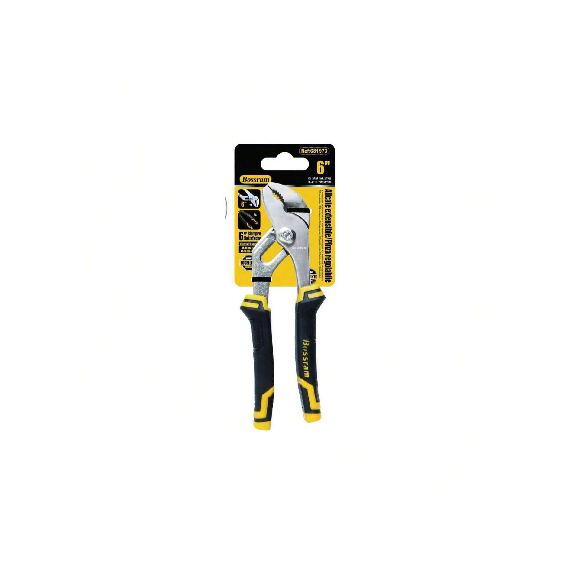 Alicate Extensible de 6 Pulgadas｜Pinza Ajustable de 15cm｜Mordaza de Acero Cr-V｜Mango Ergonómico Antideslizante
