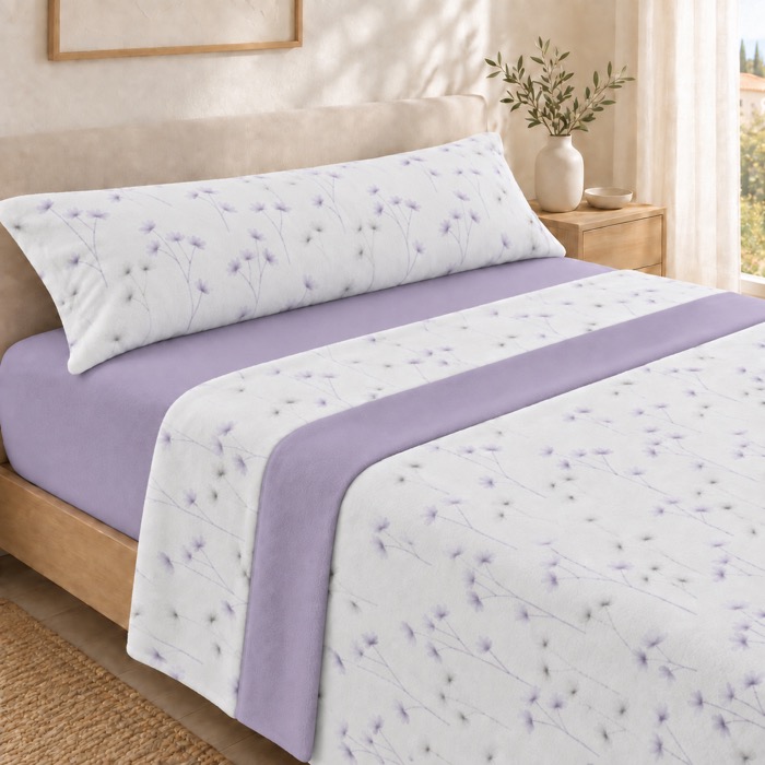 Juego de Sábanas de Coralina para Invierno, 100% Poliéster, Tacto Muy Suave y Cálido, Inclueye Bajera Ajustable, Encimera y Funda de Almohada, Lavable a Máquina, Disponible para Camas de 90, 105, 135, 150 y 180 cm