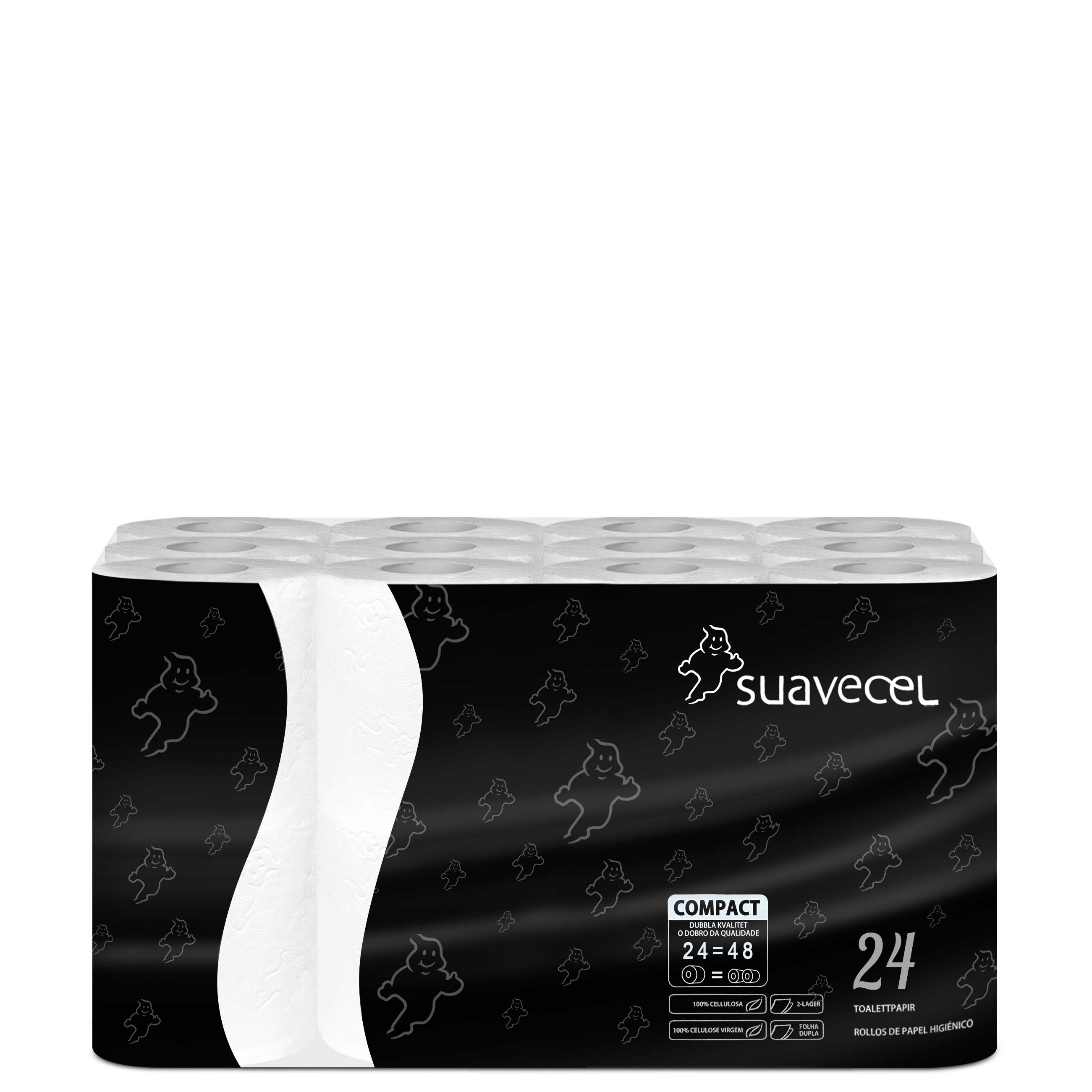 PILBELLES Rollos de Papel Higiénico Compacto Doble Capa 100% celulosa