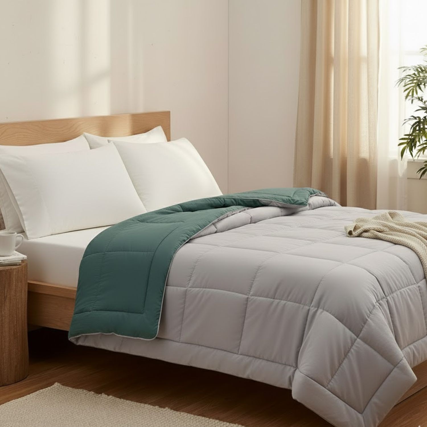 Donatella - Edredón nórdico reversible DONATELLA EDREDÓN NÓRDICO REVERSIBLE BICOLOR con diseño geométrico, 400 g/m², transpirable e hipoalergénico para cama de 150 cm