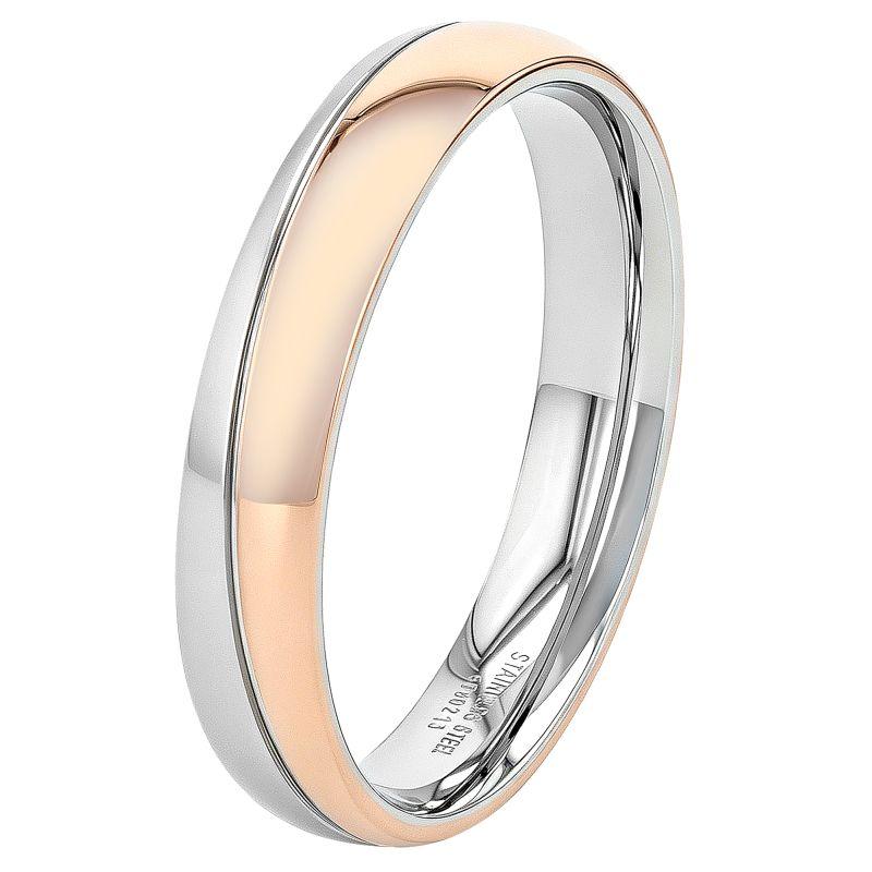 Akzent® Anillo "Inox Duo" Hombre Bicolor em Aço Inoxidável Tam.72 - 0213