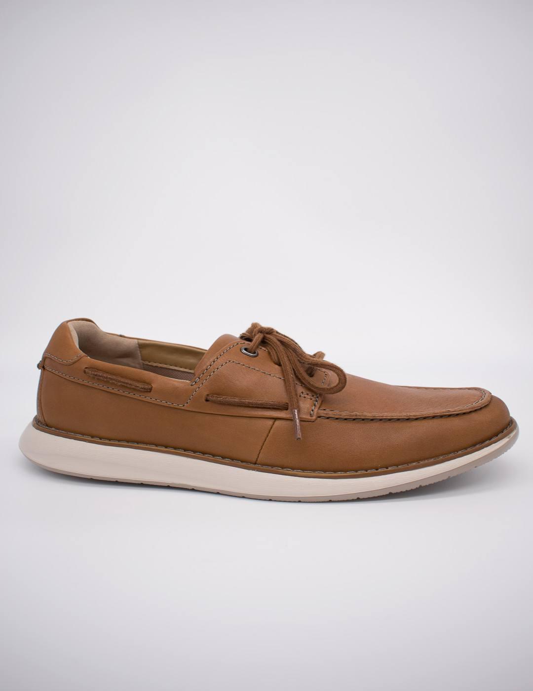 Zapato Clarks Un Pilot Lace Tan leather de hombre.