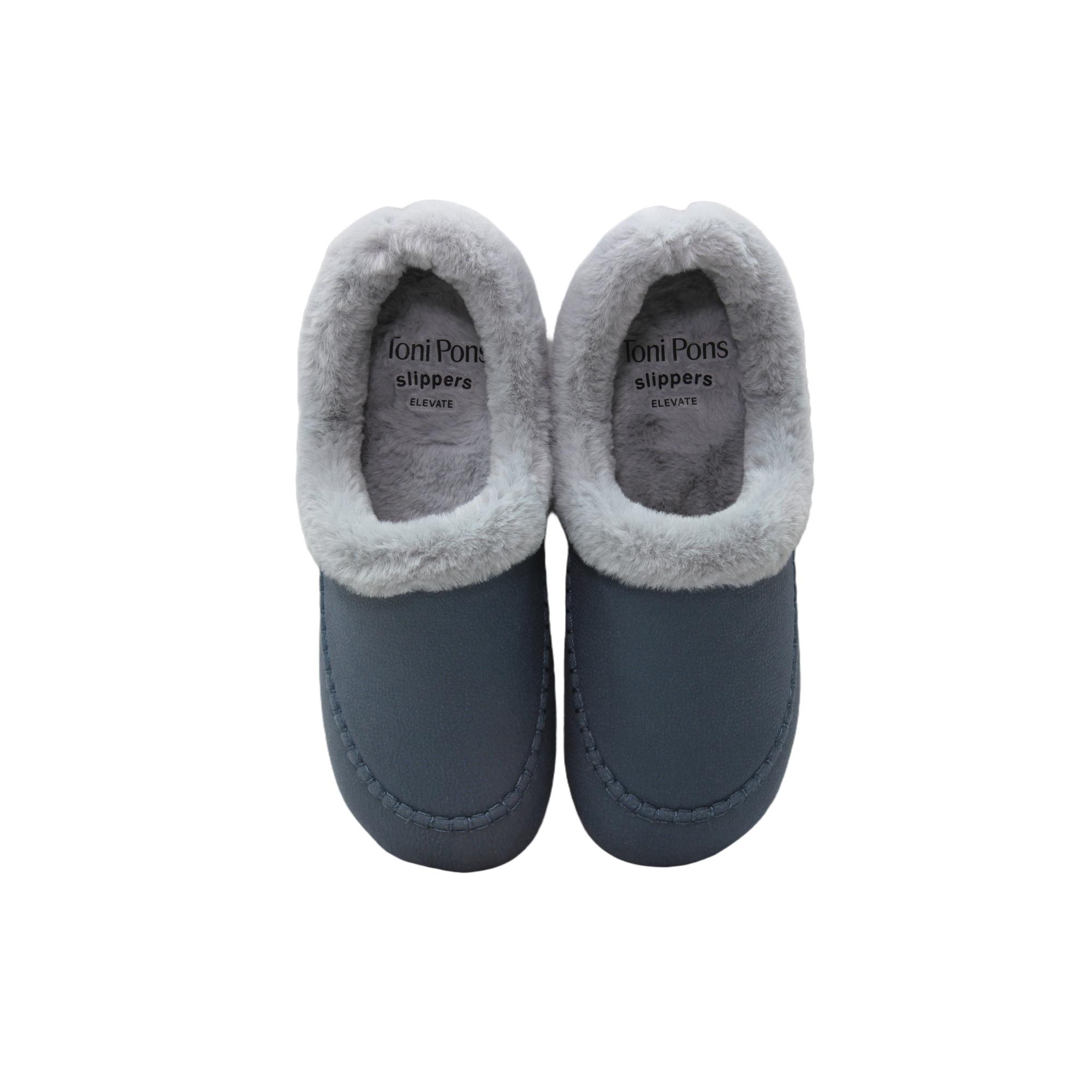 Toni Pons ALP Zapatillas de casa cerradas de antelina, forro borreguito, suela goma, para señora