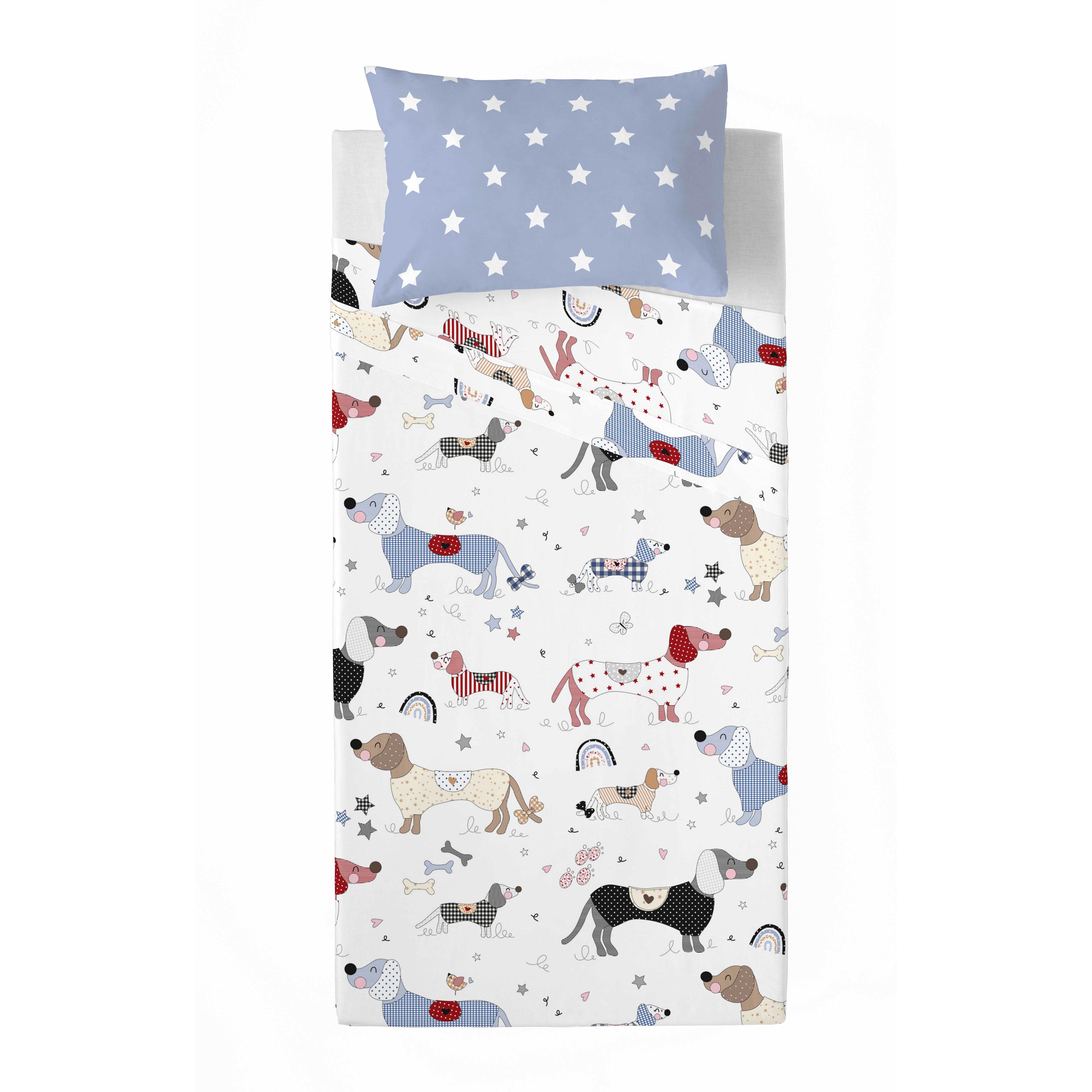 Juego de Sábanas Infantil 100% Algodón Doggy Patch Cool Kids Fabricado en España