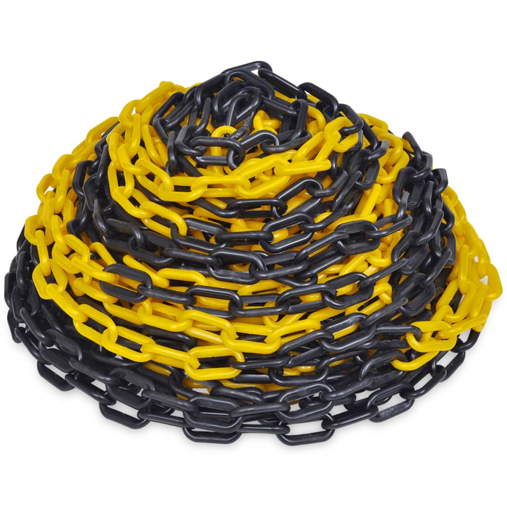 vidaXL Cadena de Advertencia dees y 30m Material Plástico Color Amarillo y negro,  red and white,  Negro y mas