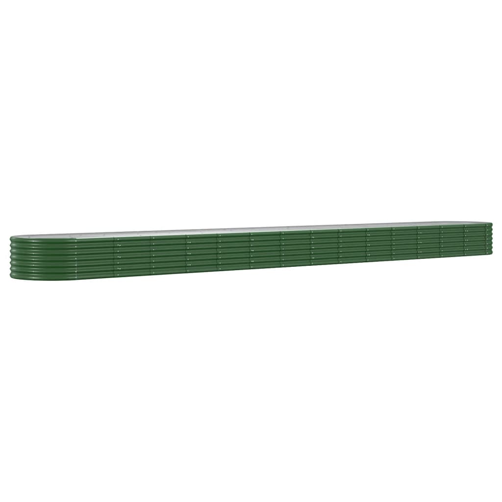 vidaXL Jardinera arriate acero galvanizado verde 620x80x36 cm