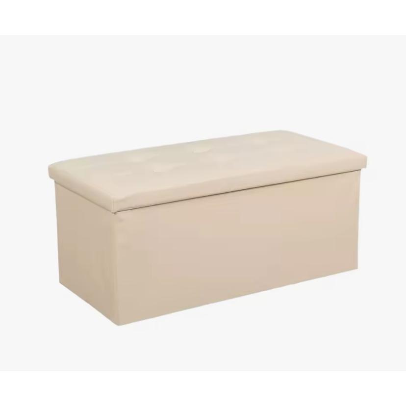 Reposiegos de almacenamiento, cajas plegables, reposabebés, banco cubo, capacidad de carga de hasta 300 kg, aptos para salón, dormitorio, entrada. Reposapiés de almacenamiento, reposapiés del asiento, material de cuero simulado, espacio amplio