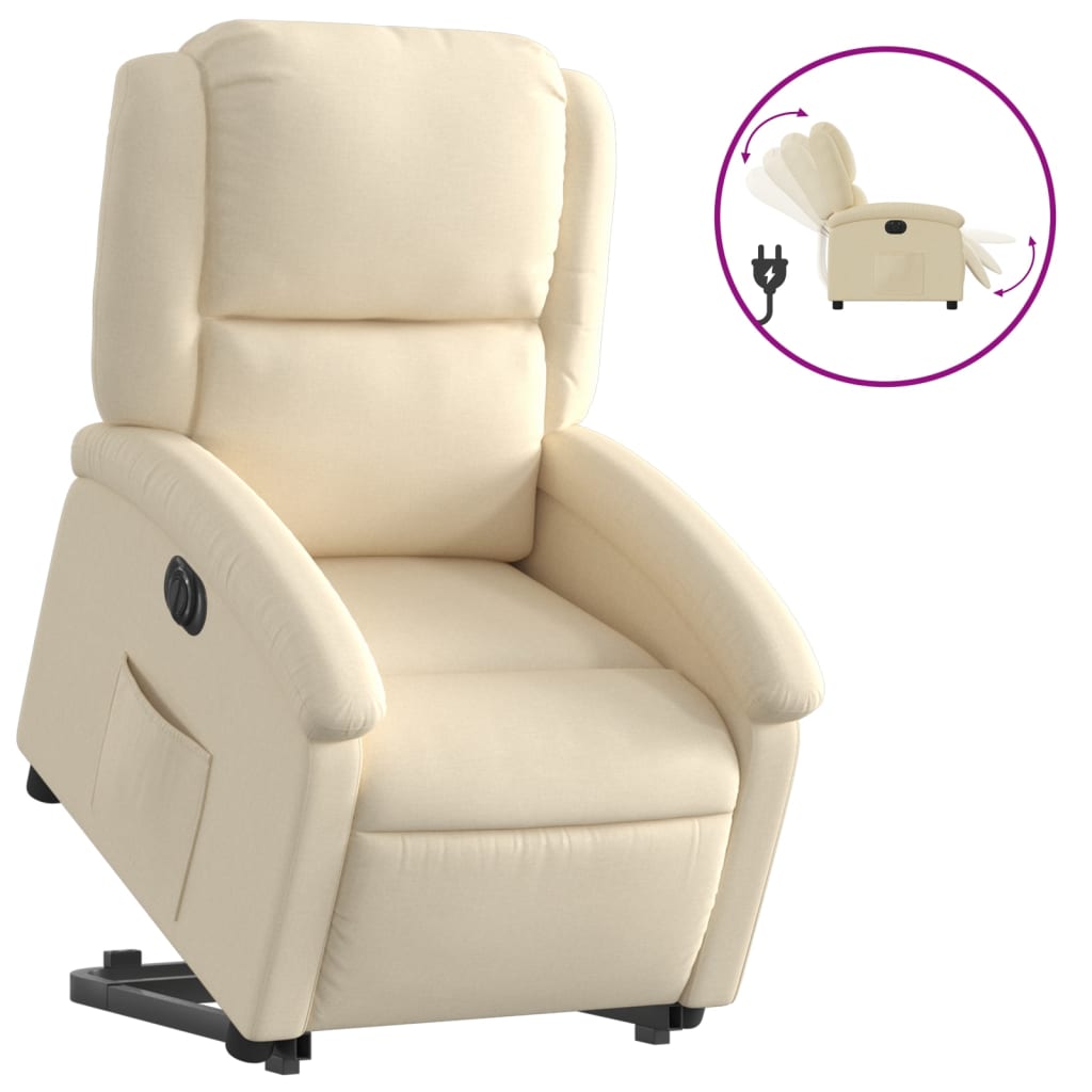 Vidaxl Sillón Eléctrico Reclinable Elevable de Tela Gris Claro