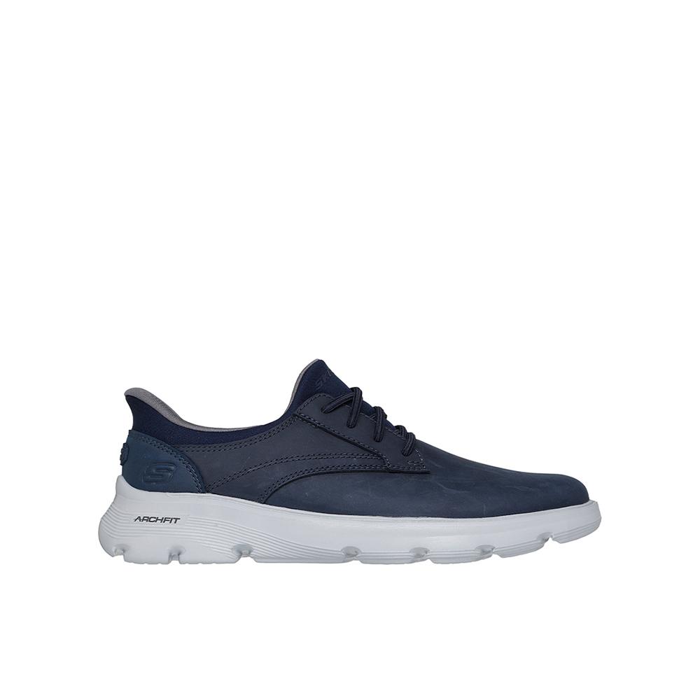 Skechers Relaxed Fit: Arch Fit Garza - Langston Zapatos con cordones para hombre azul marino en piel 86890