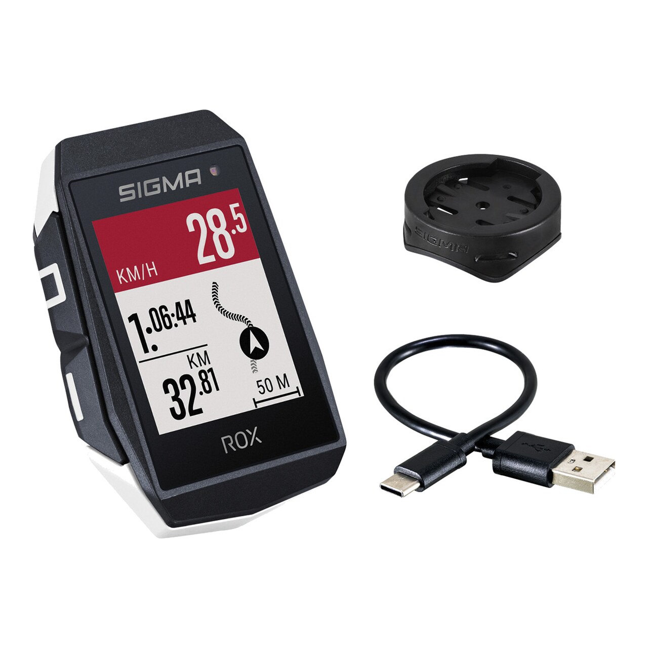 SIGMA ROX 11.1 EVO White Ciclocomputador GPS inalámbrico y navegación Incl. Soporte GPS Navegación para Exteriores con funcionalidad Inteligente Velocímetro GPS con medición de altitud