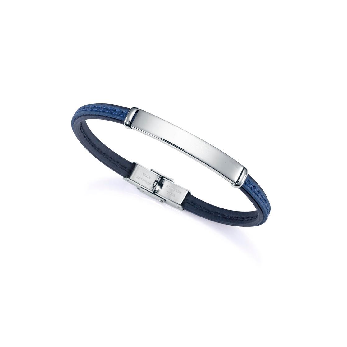 Pulsera Viceroy de Acero Reciclado con Correa Vegana Negra y Azul - Joya Llamativa