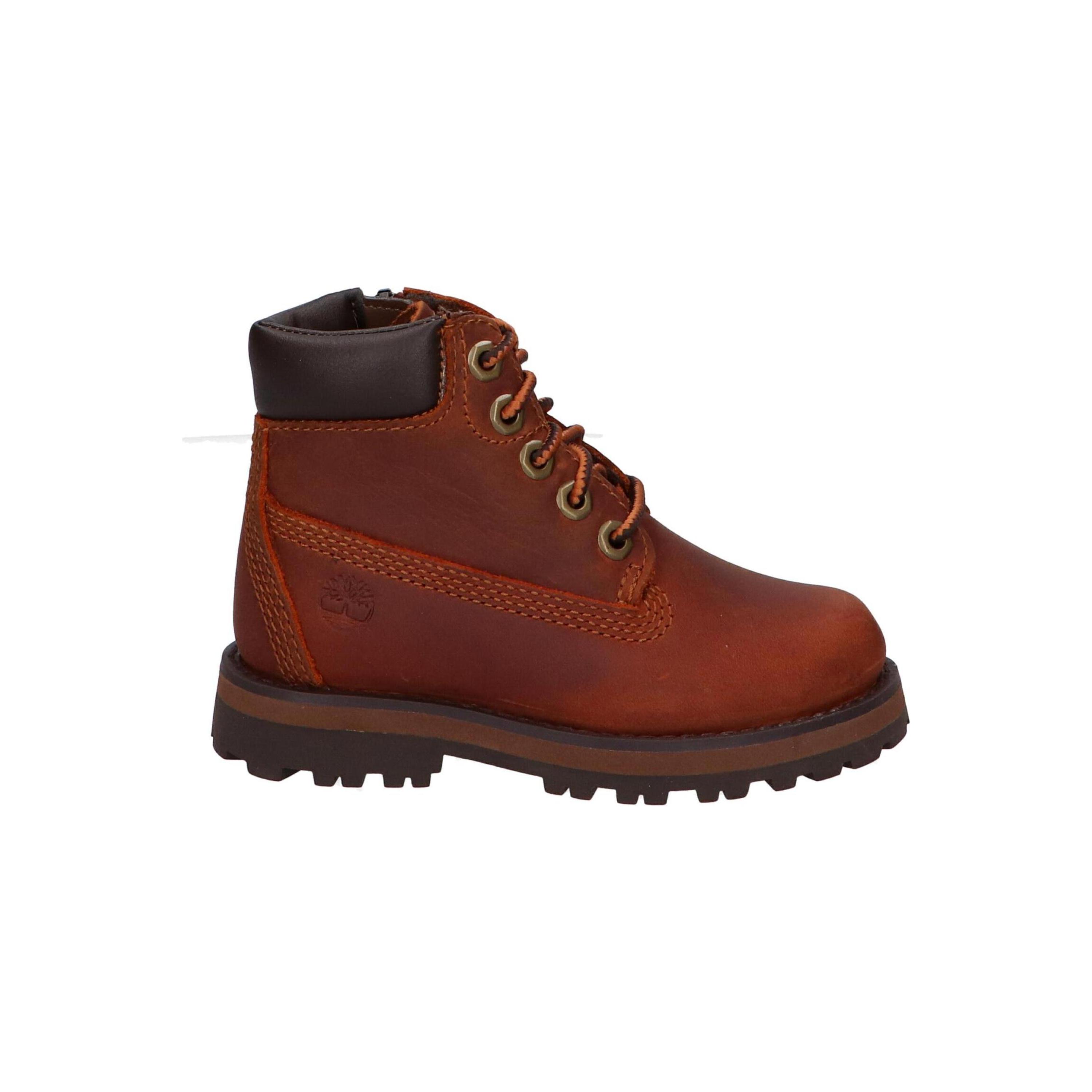 Timberland Brown Boots for Girls - Stylish leather winter boots with textile lining and rubber sole, closed toe, perfect for Autumn-Winter season, ideal girl boots for comfort and style.