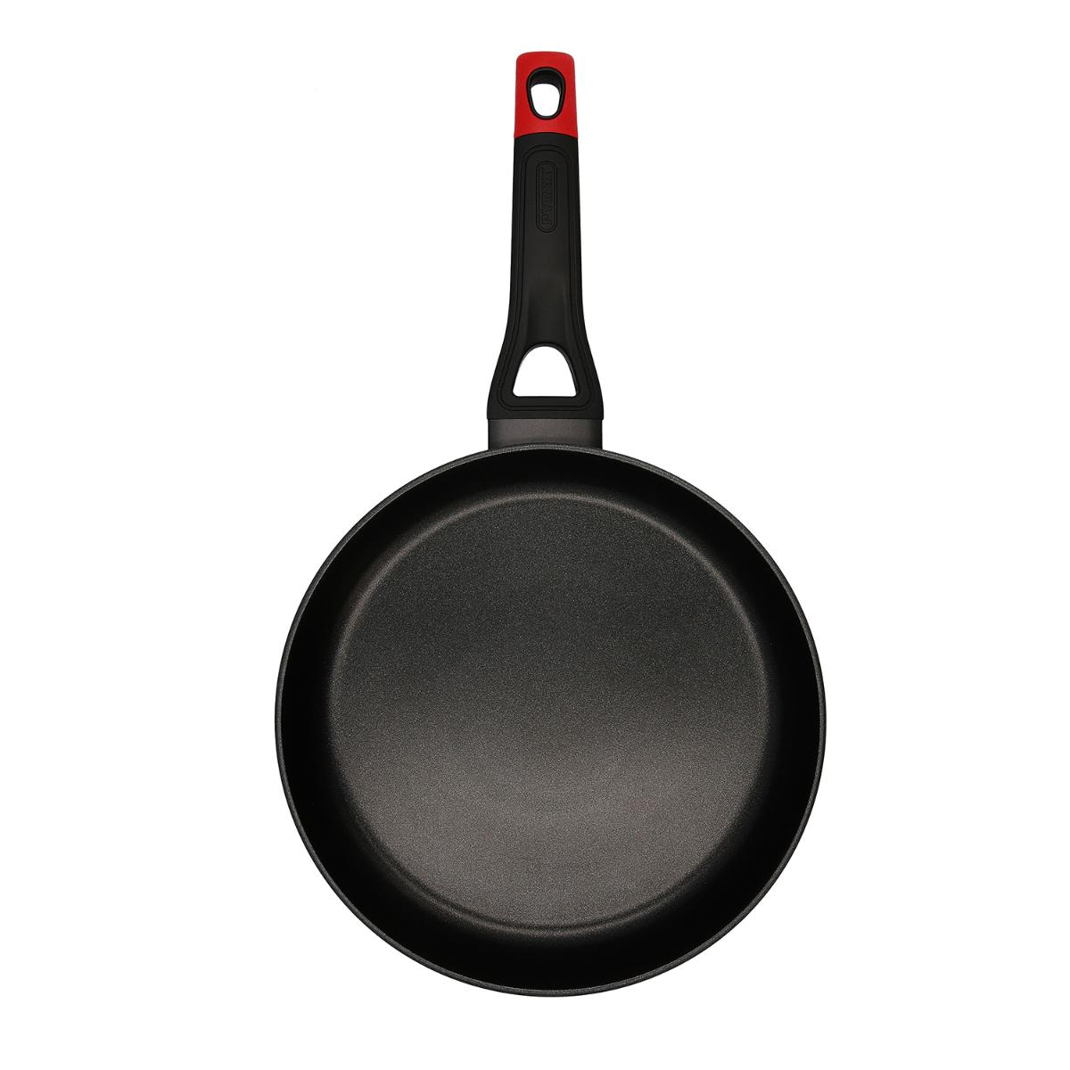 Sartén de aluminio forjado Pyrex Optima - Diámetros 20 a 28 cm y set 3 piezas - Apta inducción y todo tipo de fuegos - Revestimiento antiadherente interior bicapa Whitford Xylan+ - Libre de PFOA - Sartén profunda mayor capacidad y menos salpicaduras
