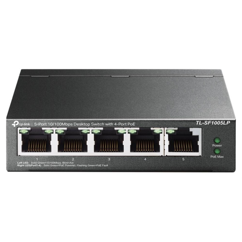 TP-Link - Switch TL-SF1005LP de 5 puertos RJ45 con 4 puertos PoE IEEE 802.3af, 41 W total y modo prioridad para oficinas y vigilancia