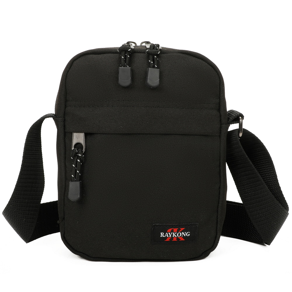 Raykong Bandolera de hombre Poliester 1000D  Resistente Bandolera regulable con 4 compartimientos / 21cm x 5.5cm x 17cm / Uso diario / Negro/ AzulMarino/ Gris