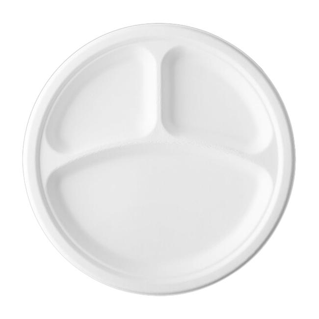 MONOUSO | Plato Caña de Azúcar Blanco 3C Ø26cm (400 Uds)