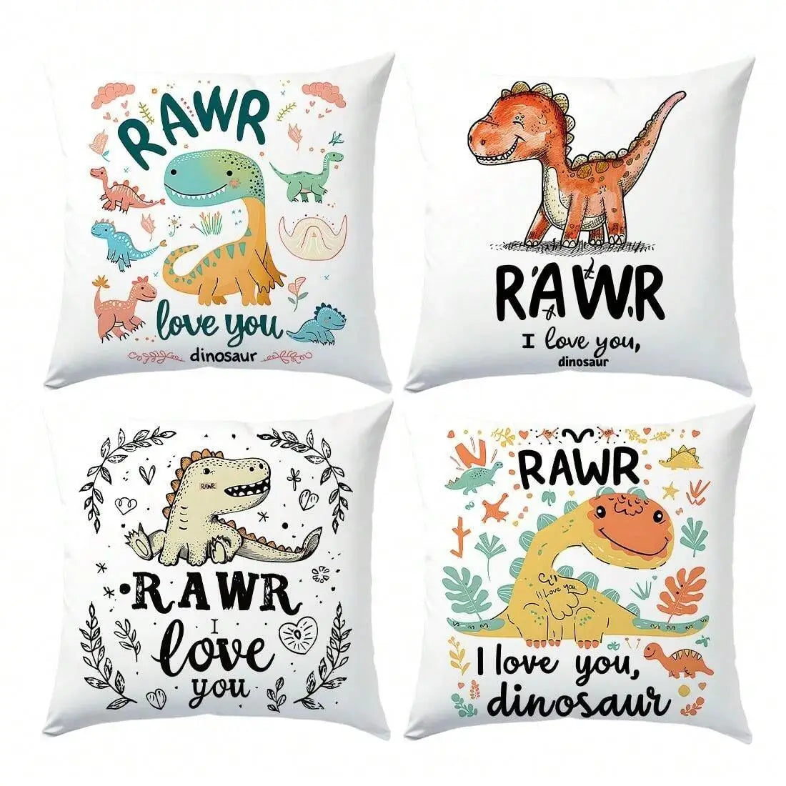 Set 4 fundas de cojín 45x45cm poliéster tacto suave