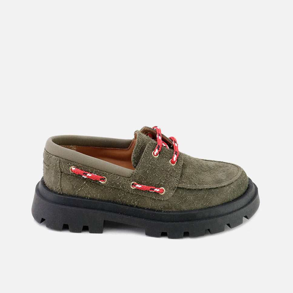 Blucher cordones pasados piel pluma oliva Sibaritas | Eli 1957