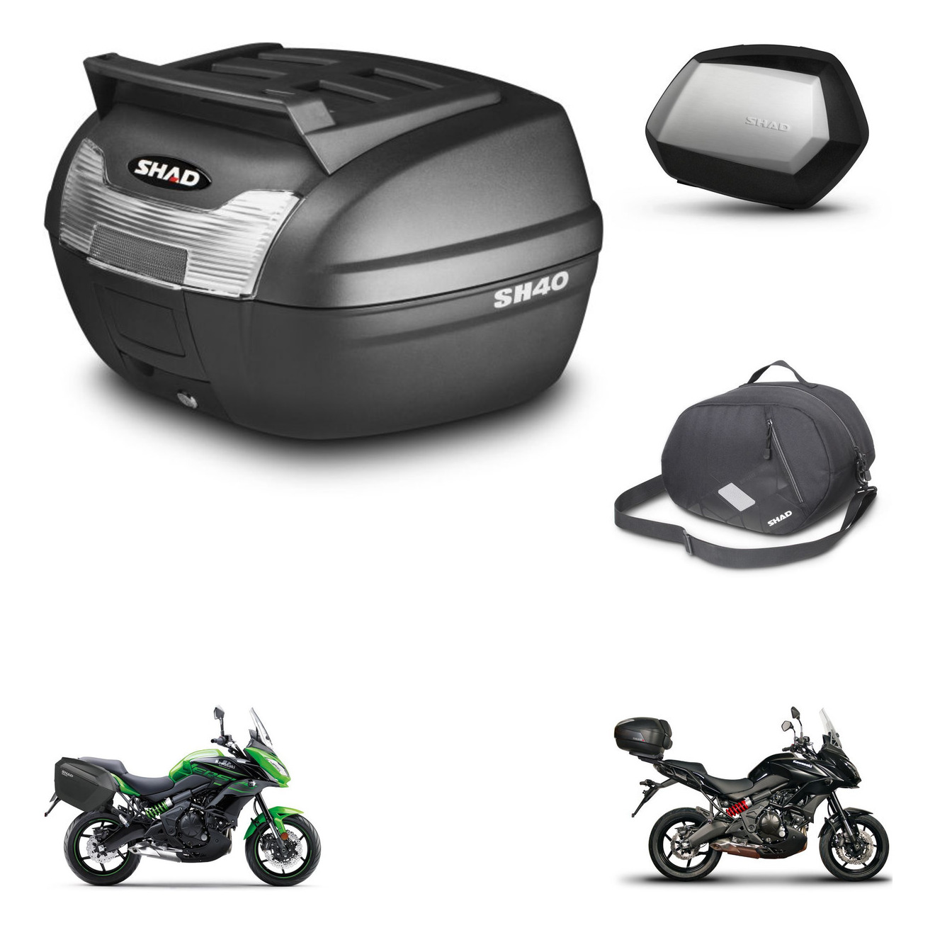Maletas Laterales + Baul Trasero + Bolsa Interna + Herraje Montaje + Herraje 3P Sc Sh35 Premium KIT-248751