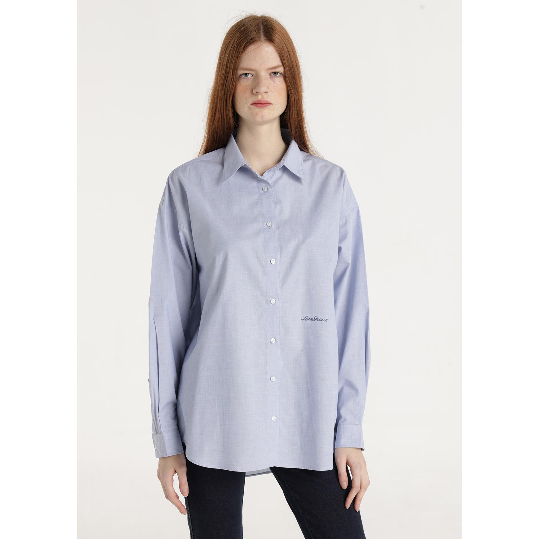 LOIS JEANS - Camisa manga larga tejido fill a fill bordado Lois