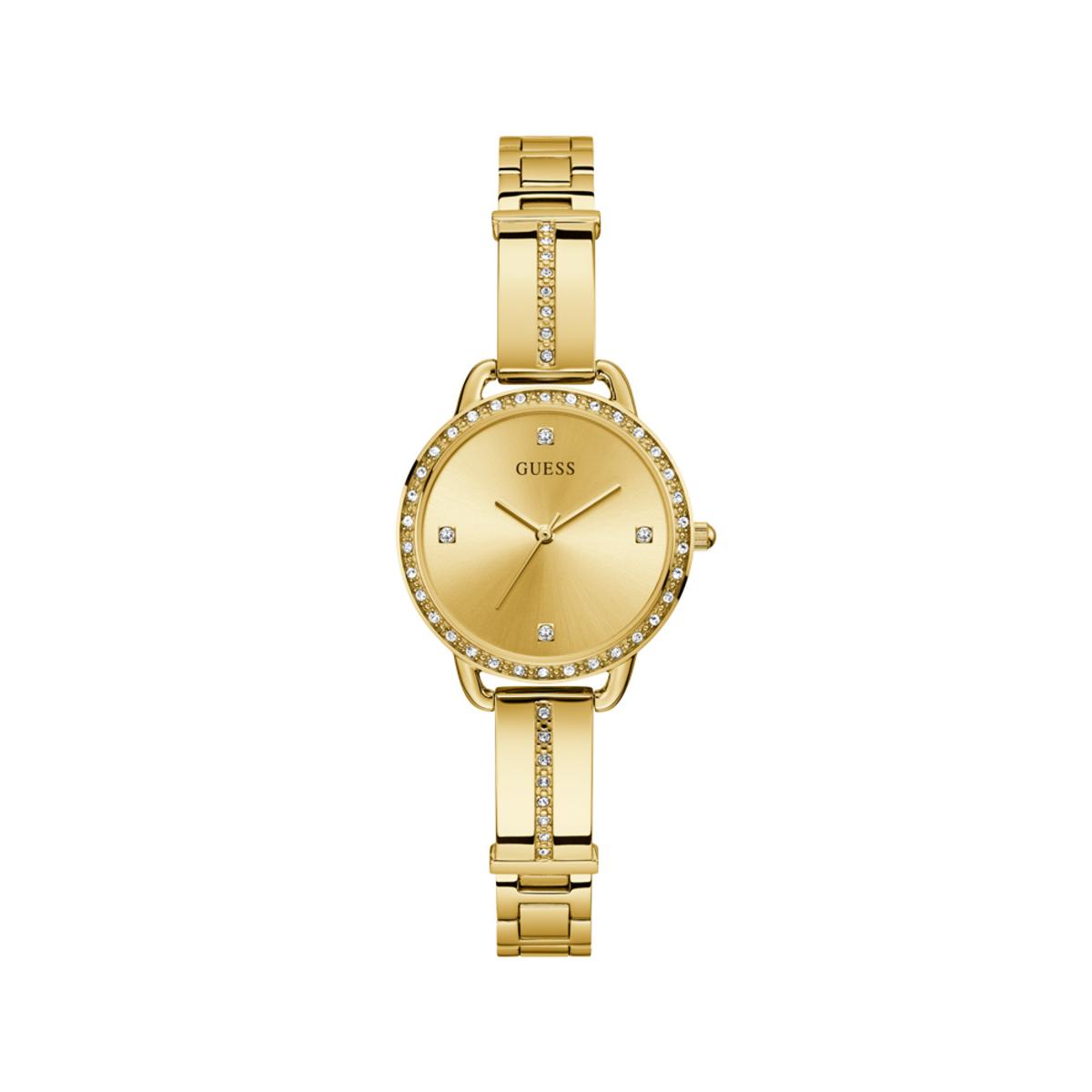 Guess Reloj Mujer Caja De Acero Pulsera Acero De Color Dorado Resistente Al Agua 3 Atm Gw0022l2