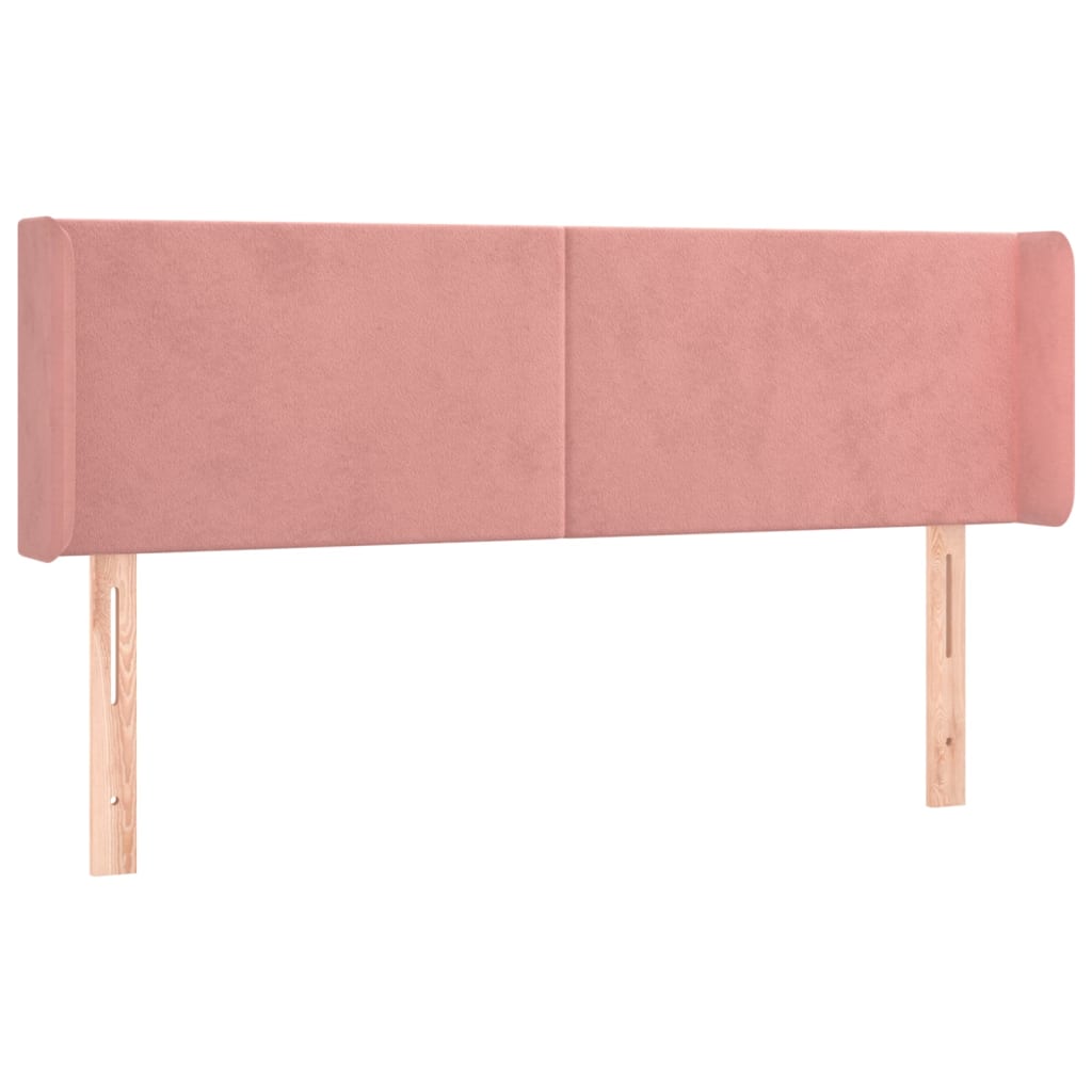 vidaXL Cabecero con LED de terciopelo rosa 147x16x78/88 cm